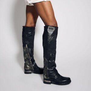 AS98 Italian Leather Knee High Handcrafted Boot NWT - Size 38 (US 7.5/8)